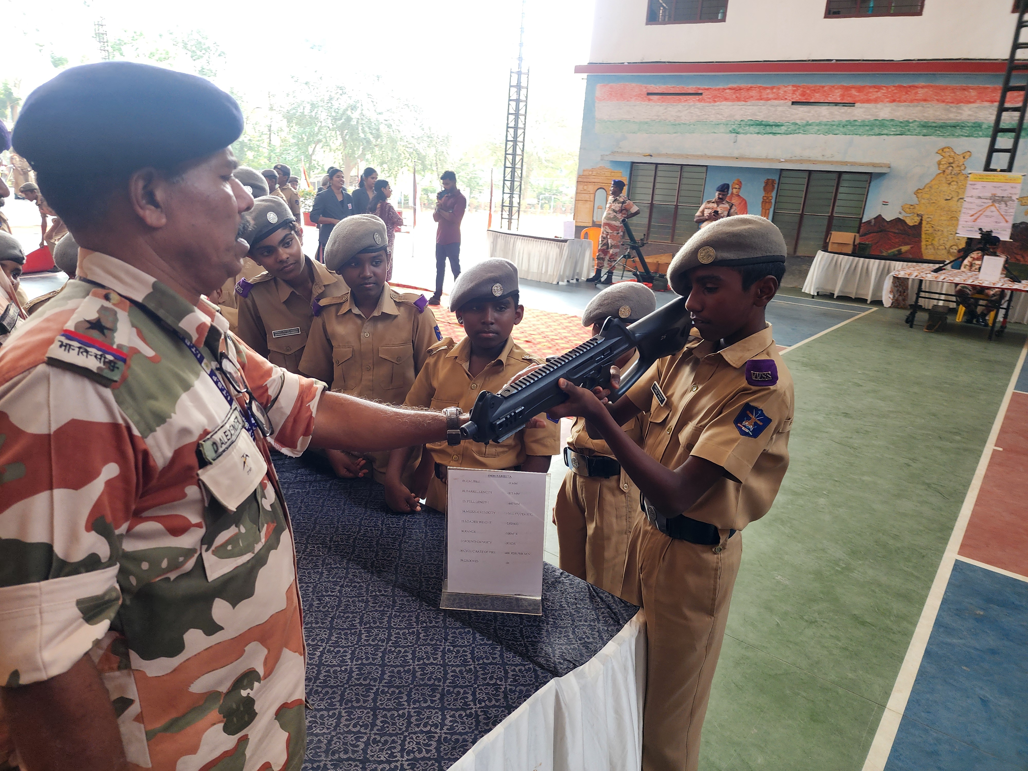 Itbp Weapon Display — Vidyadhiraja Vidyapeetom Sainik School